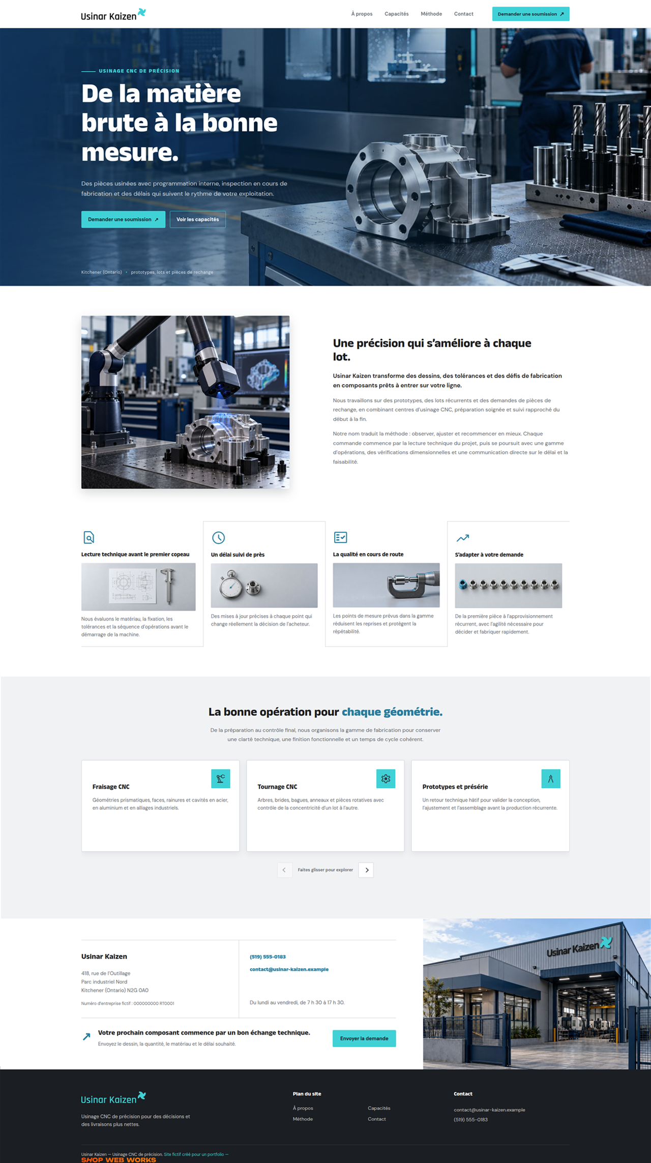 Aperçu du site Web de Usinar Kaizen