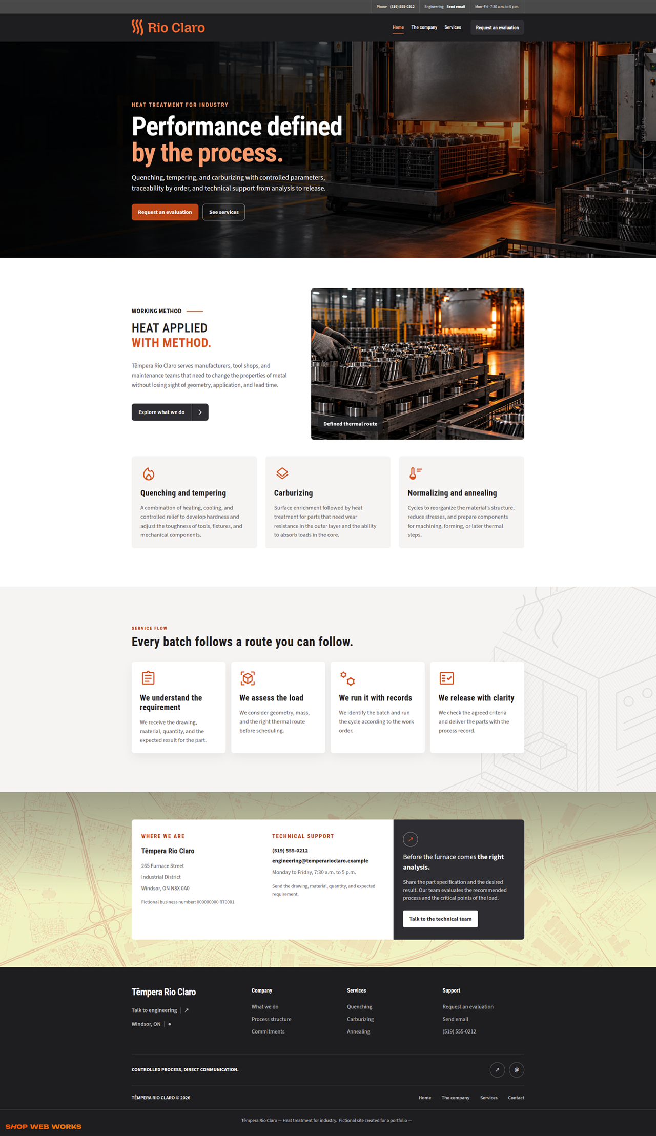 Preview of the Têmpera Rio Claro website