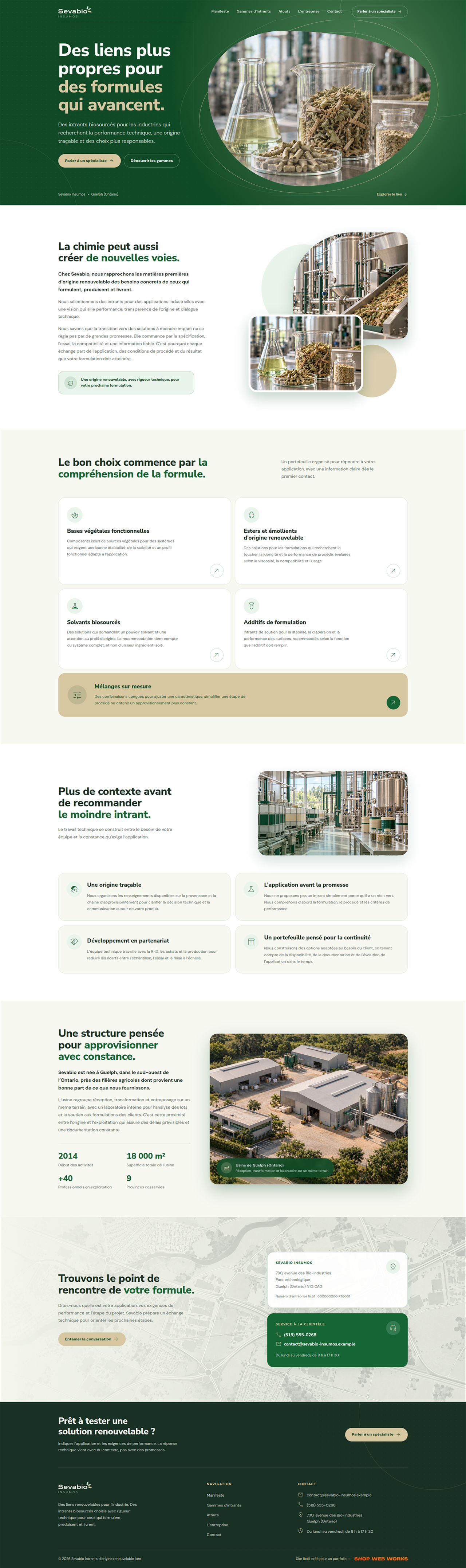 Aperçu du site Web de Sevabio Insumos