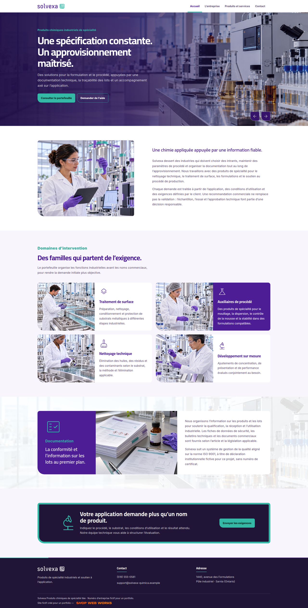 Aperçu du site Web de Solvexa Química