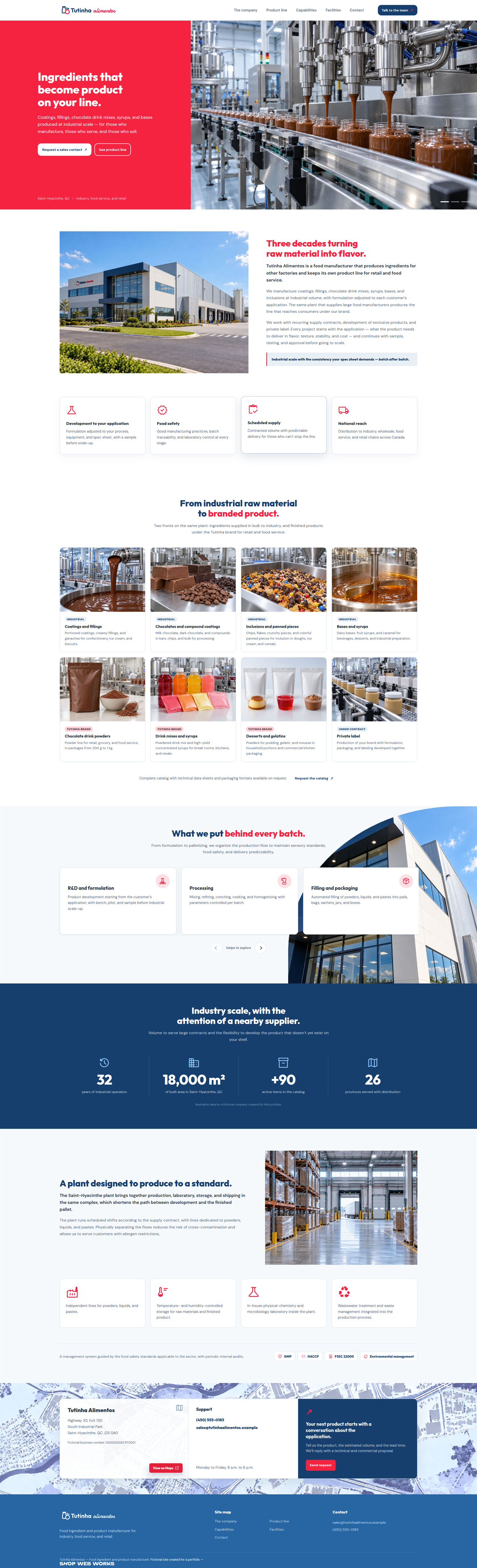 Preview of the Tutinha Alimentos website