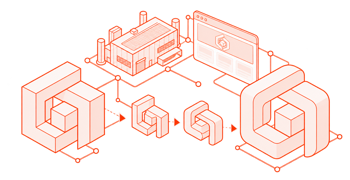 Geometric composition representing rebranding